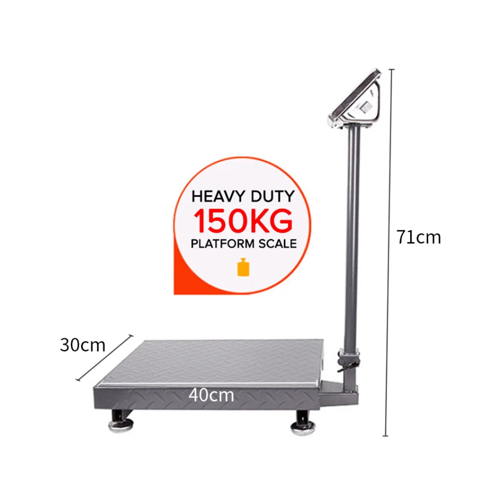 Digital Platform Scale Set Premium 2X 150kg Electronic Computing Shop Postal Weight - Black