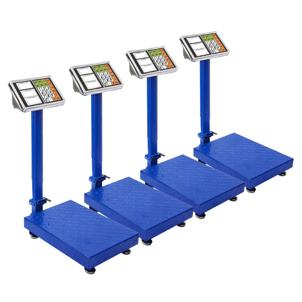 Digital Platform Scale Set Premium 4X 150kg Electronic Computing Shop Postal Weight - Blue