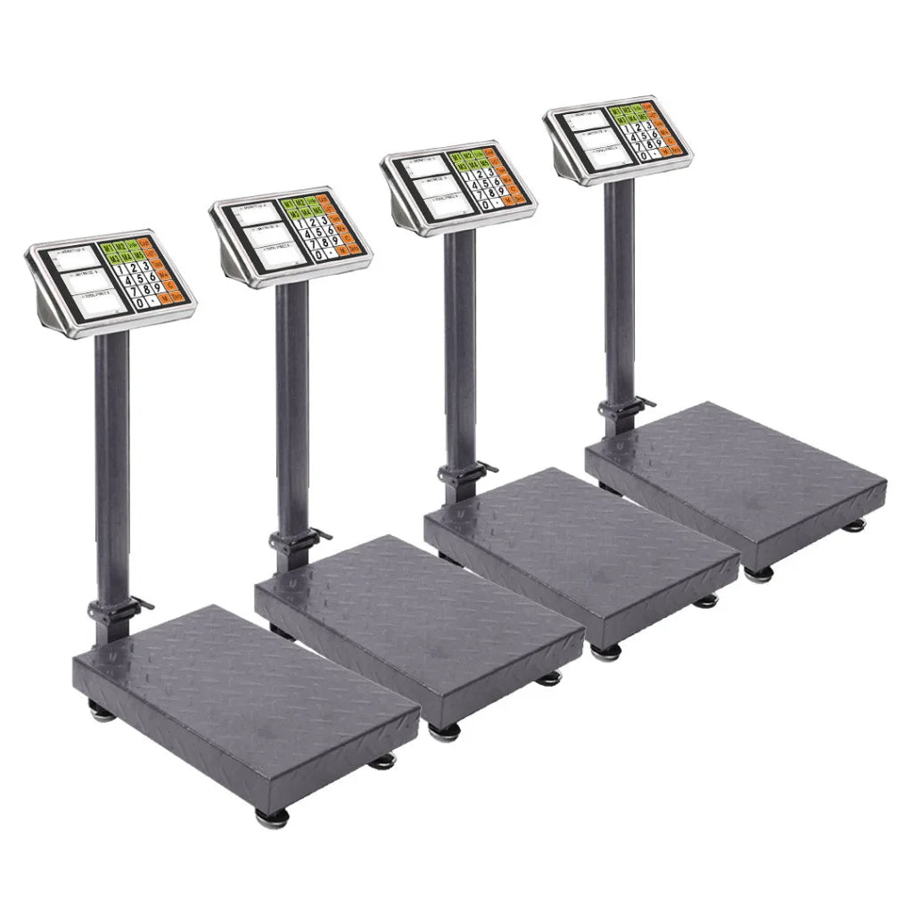 Digital Platform Scale Set Premium 4X 300kg Electronic Computing Shop Postal Weight - Black
