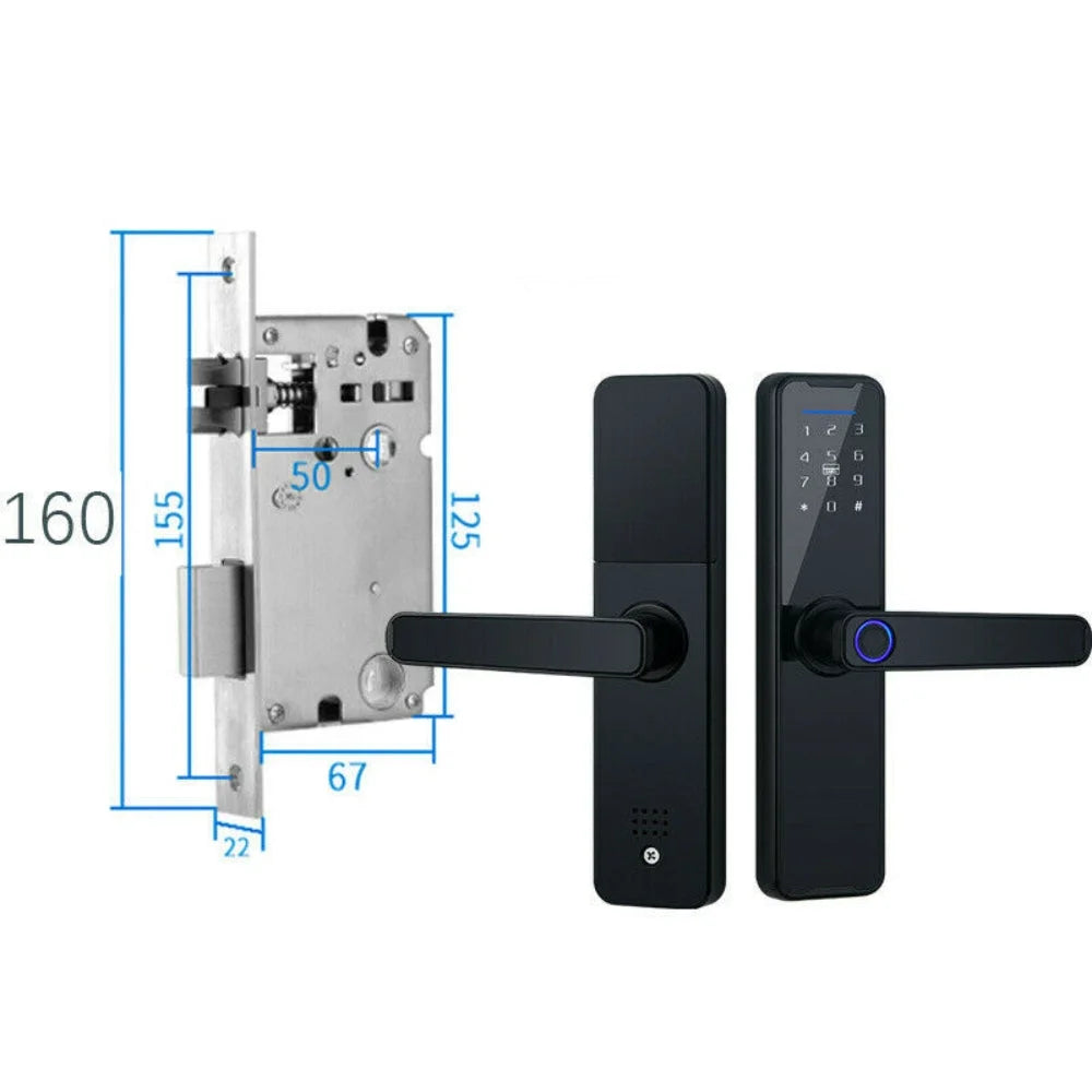Digital Smart Door Lock Fingerprint APP Key Card Password