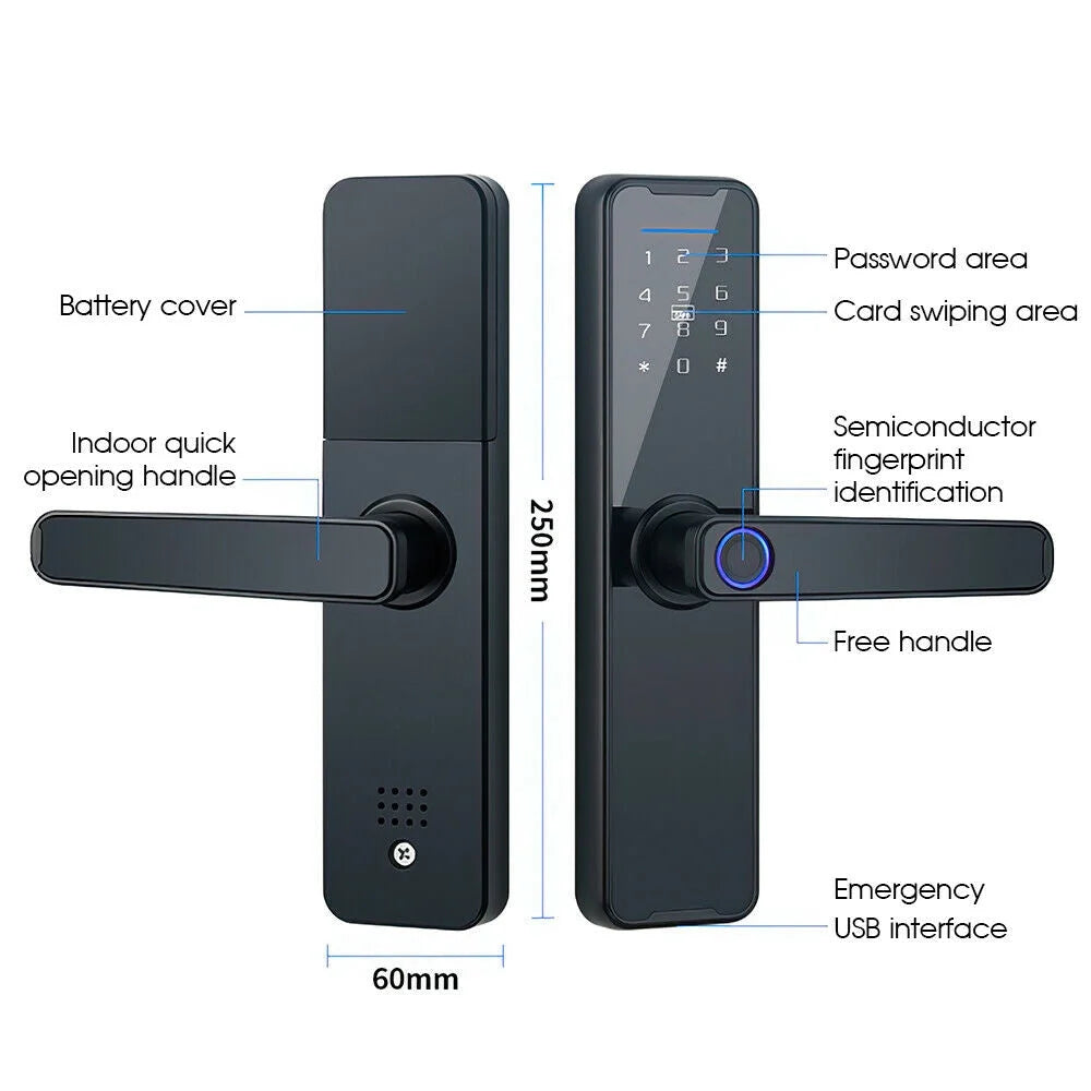 Digital Smart Door Lock Fingerprint APP Key Card Password