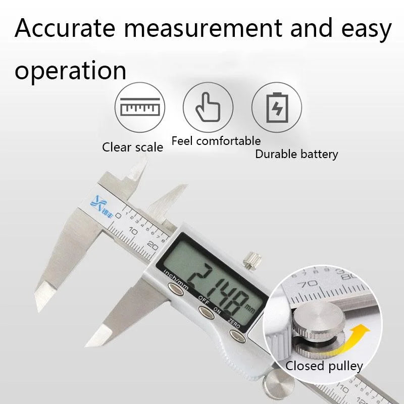 Digital Stainless Steel Vernier Caliper - Lcd Display