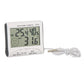 Digital Thermometer Hygrometer with External Sensor - White