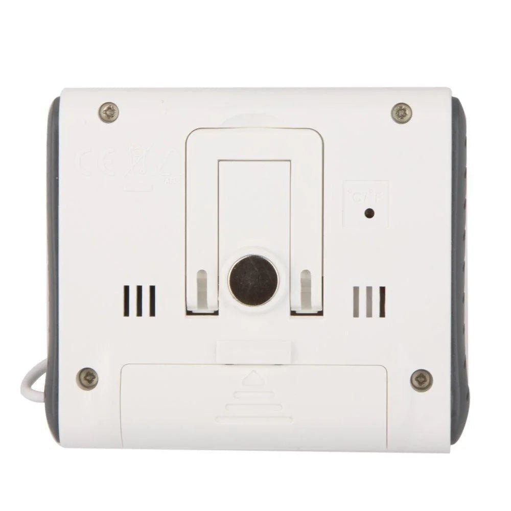 Digital Thermometer Hygrometer with External Sensor - White