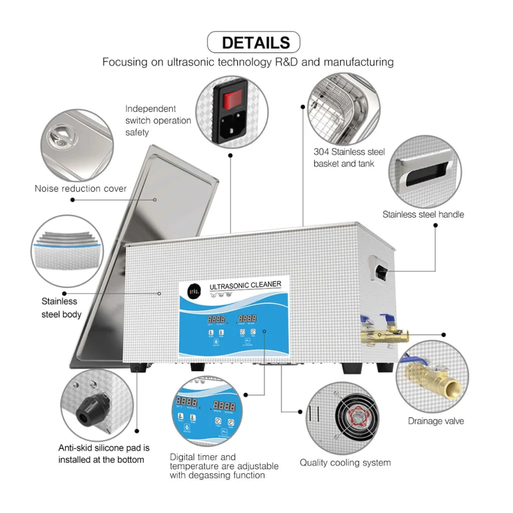 Digital Ultrasonic Cleaner 22L Jewelry Ultra Sonic Bath