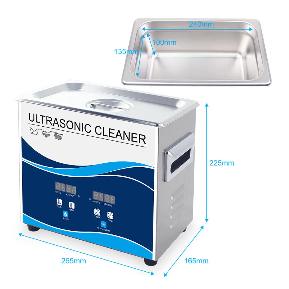 Digital Ultrasonic Cleaner 3.2L Jewelry Ultra Sonic Bath
