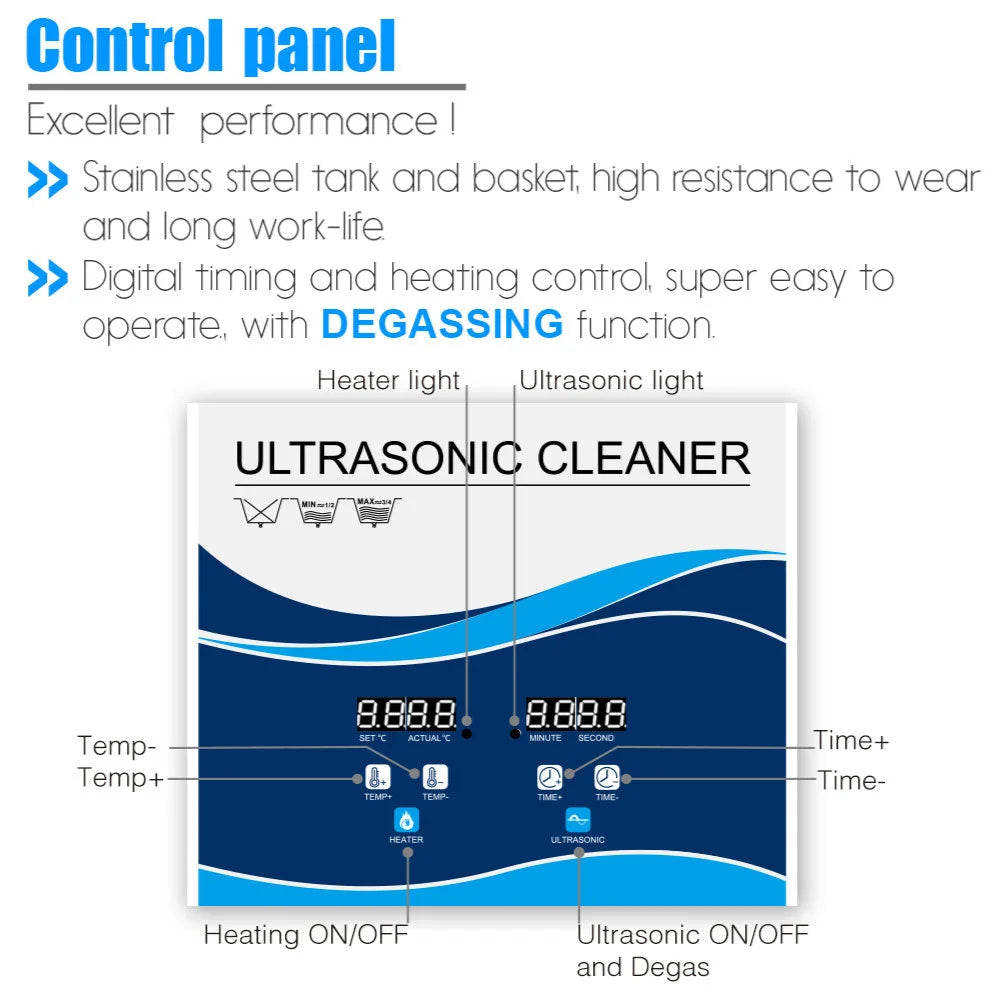 Digital Ultrasonic Cleaner 6.5L Jewelry Ultra Sonic Bath