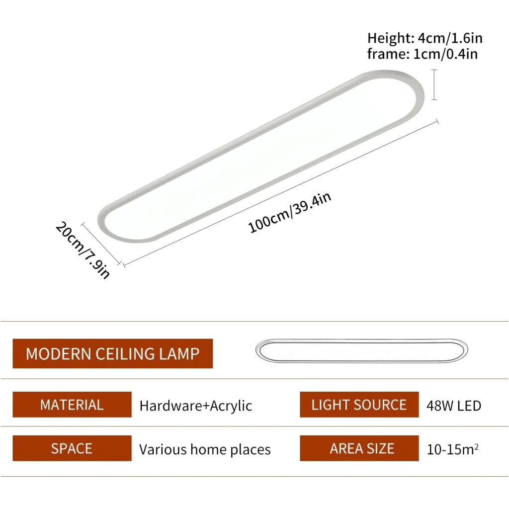 Dimmable LED Ceiling Light - 48W White - Home & Garden