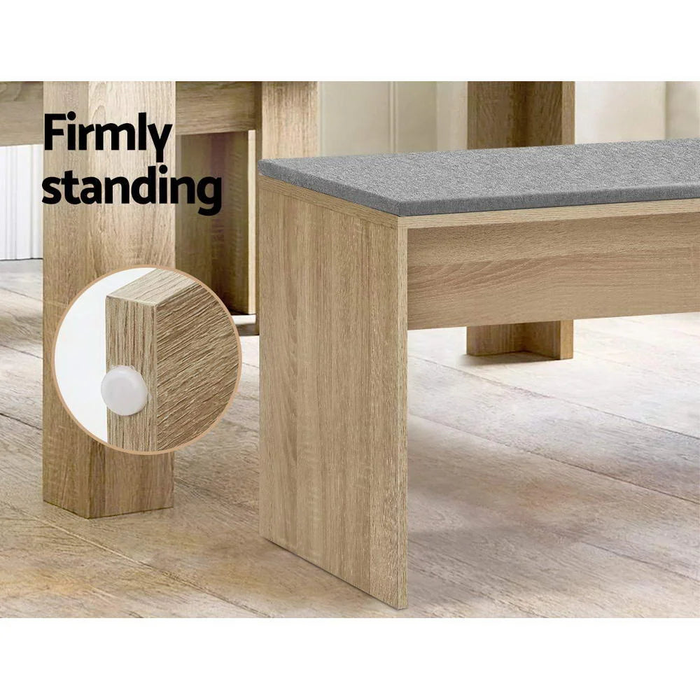 Dining bench natu with material finish and practical fittings