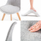 Dining Cafe Chair Set of 4 Grey Retro Padded Seat - La Bella