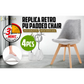 Dining Cafe Chair Set of 4 Grey Retro Padded Seat - La Bella