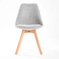 Dining Cafe Chair Set of 4 Grey Retro Padded Seat - La Bella