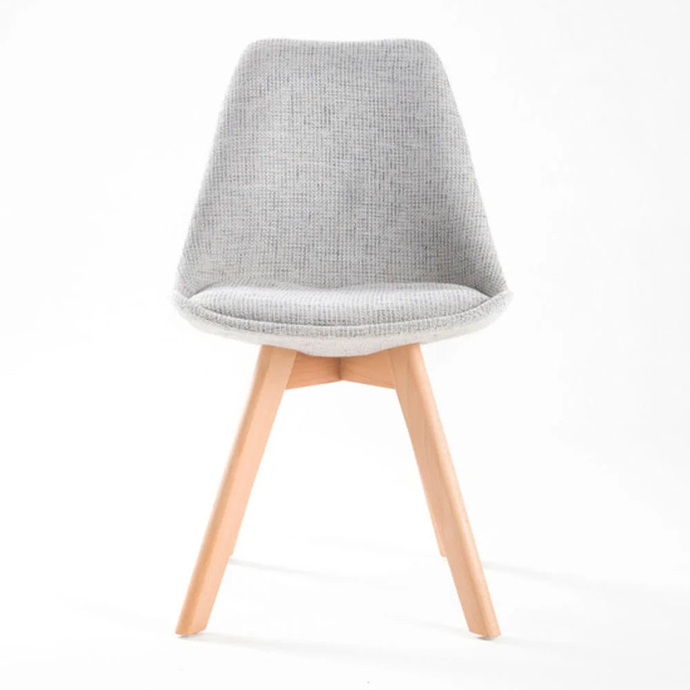 Dining Cafe Chair Set of 4 Grey Retro Padded Seat - La Bella