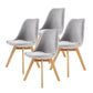 Dining Cafe Chair Set of 4 Grey Retro Padded Seat - La Bella