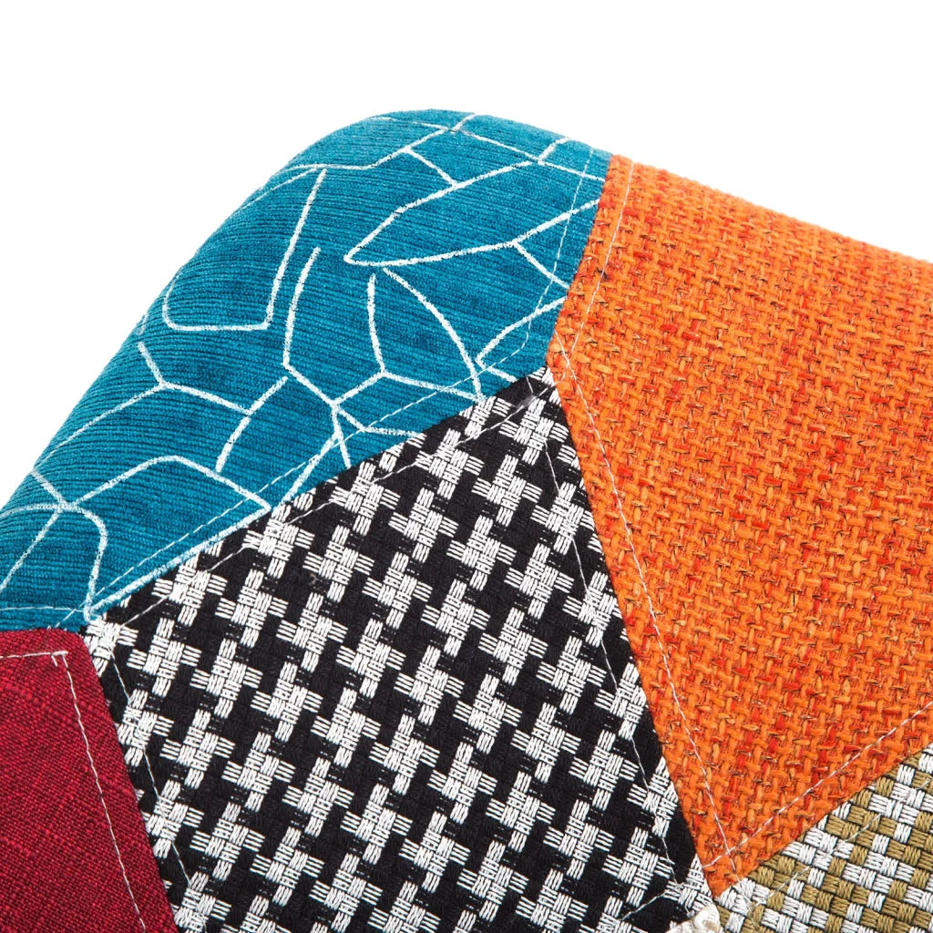 Dining Cafe Chair Set of 4 Multi-Color Retro Padded Seat