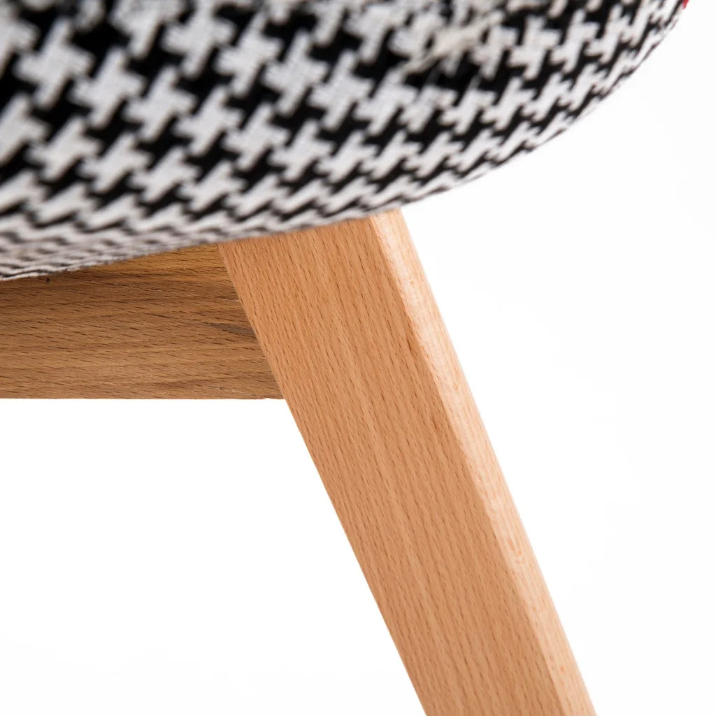 Dining Cafe Chair Set of 4 Multi-Color Retro Padded Seat