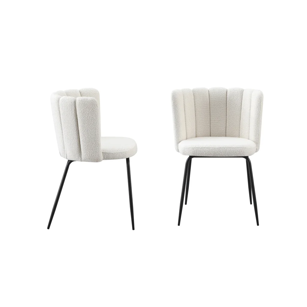 Dining Chair Amelia Boucle Beige - Set of 2 - Furniture