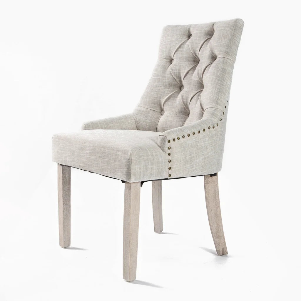 Cream dining chair french with seat padding and sturdy legs