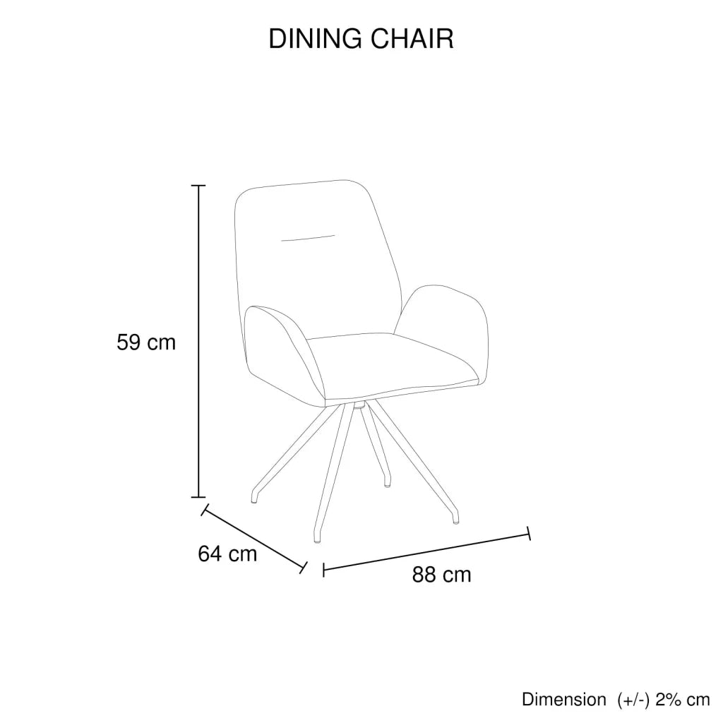 Dining Chair Linen Fabric Upholstered Seat Powder Coated