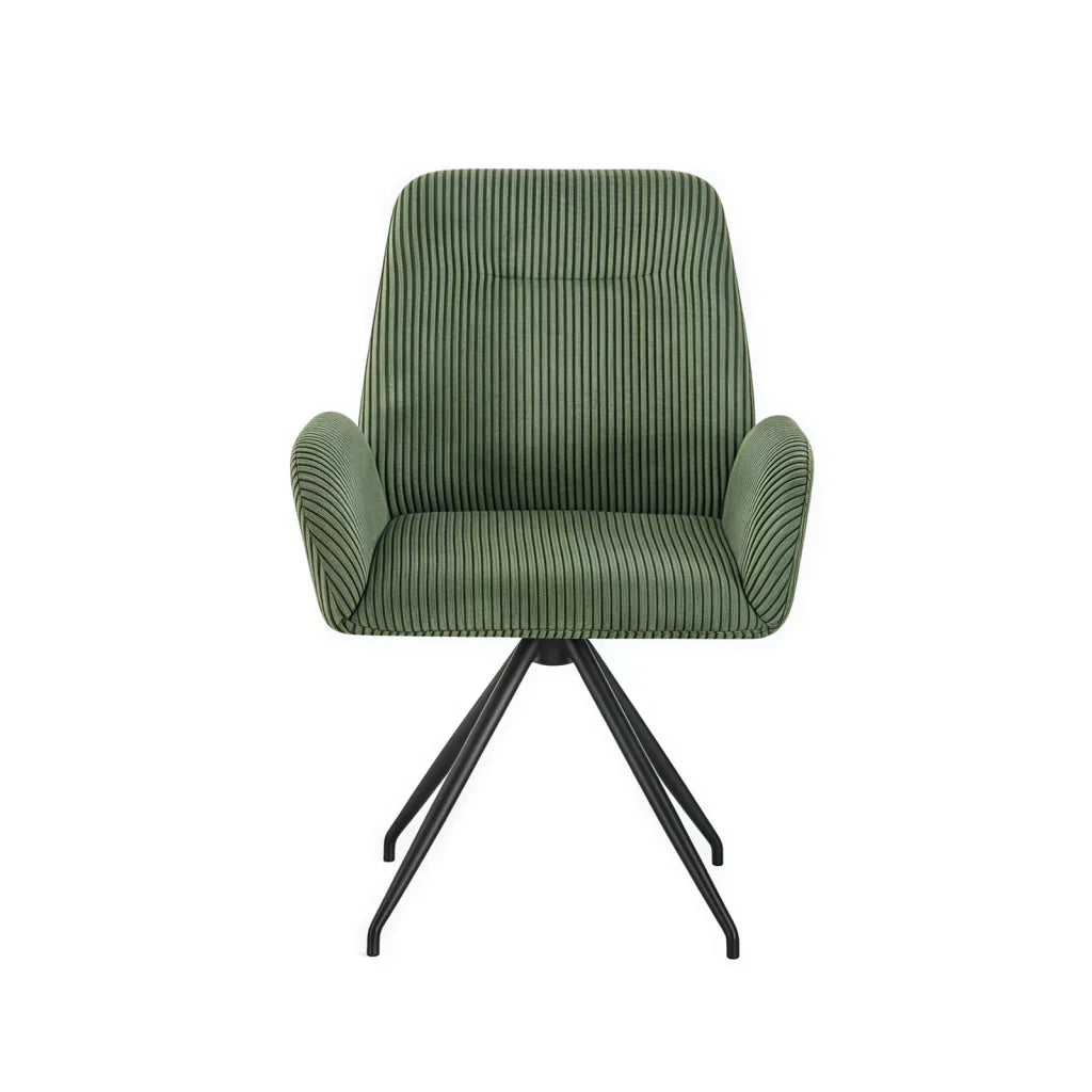 Dining Chair Linen Fabric Upholstered Seat Powder Coated