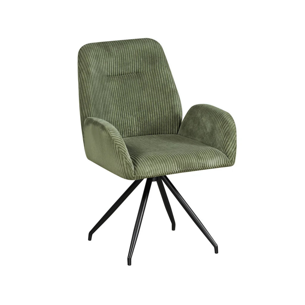 Dining Chair Linen Fabric Upholstered Seat Powder Coated