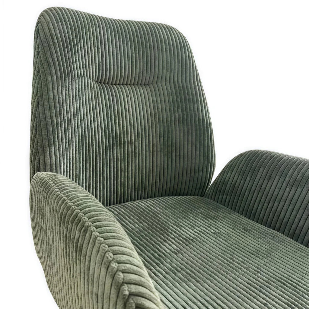 Dining Chair Linen Fabric Upholstered Seat Powder Coated