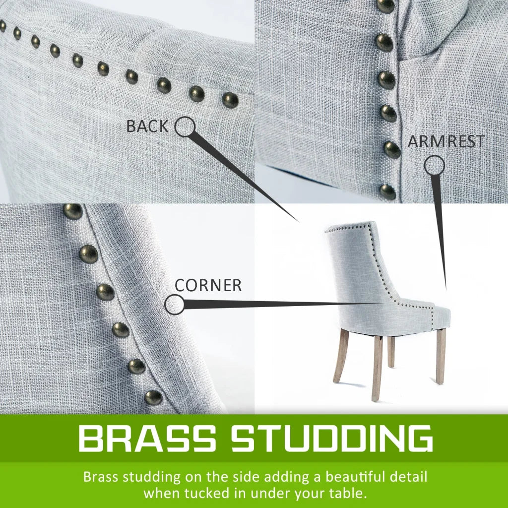 Dining Chair Set of 4 Grey French Provincial Amour Oak Leg