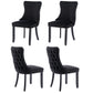 Dining Chairs 4x Velvet Upholstered Tufted Studs Trim Solid