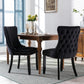 Dining Chairs 4x Velvet Upholstered Tufted Studs Trim Solid