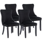 Dining Chairs 4x Velvet Upholstered Tufted Studs Trim Solid