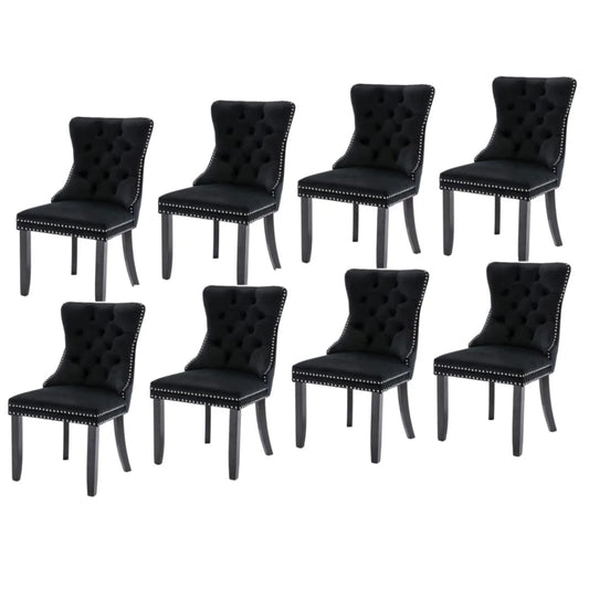 Dining Chairs 8x Velvet Upholstered Tufted Kitchen Chair