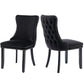 Dining Chairs 8x Velvet Upholstered Tufted Studs Trim Solid