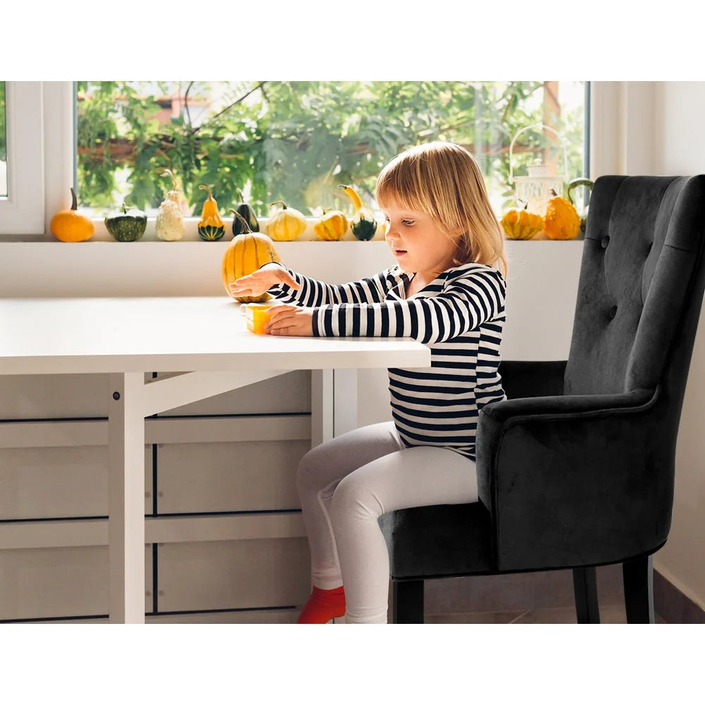 Dining Chairs French Provincial Velvet Fabric Timber Retro