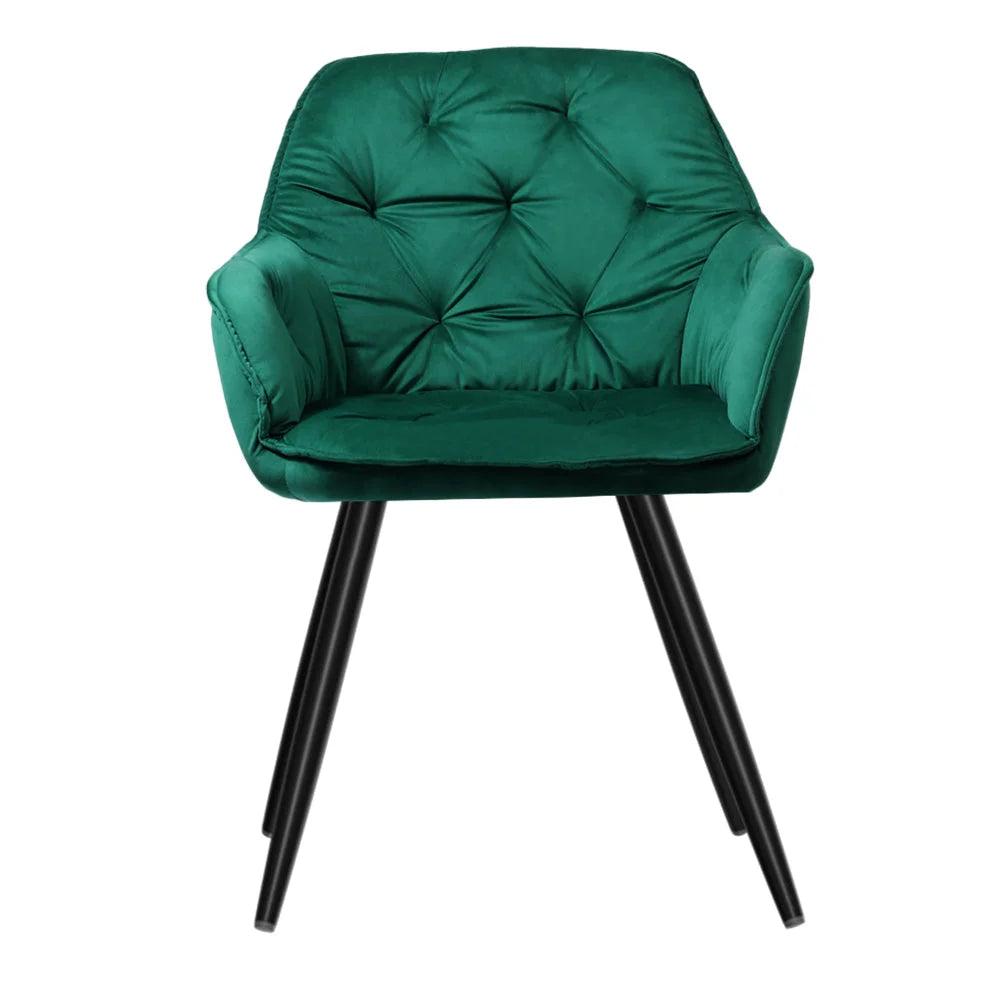 Dining Chairs Set of 2 Calivia Kitchen Upholstered Velvet