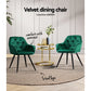 Dining Chairs Set of 2 Calivia Kitchen Upholstered Velvet