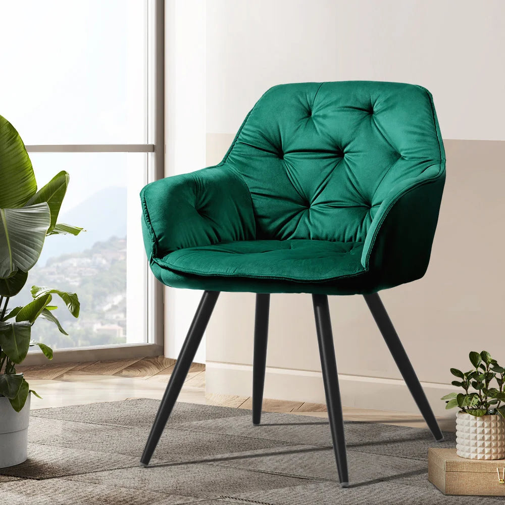 Dining Chairs Set of 2 Calivia Kitchen Upholstered Velvet