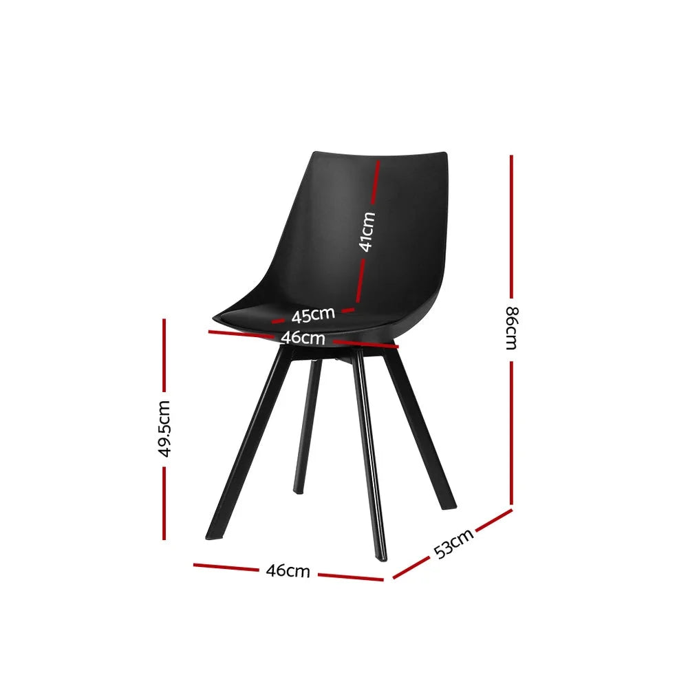 Dining Chairs Set of 2 PU Leather black lylette