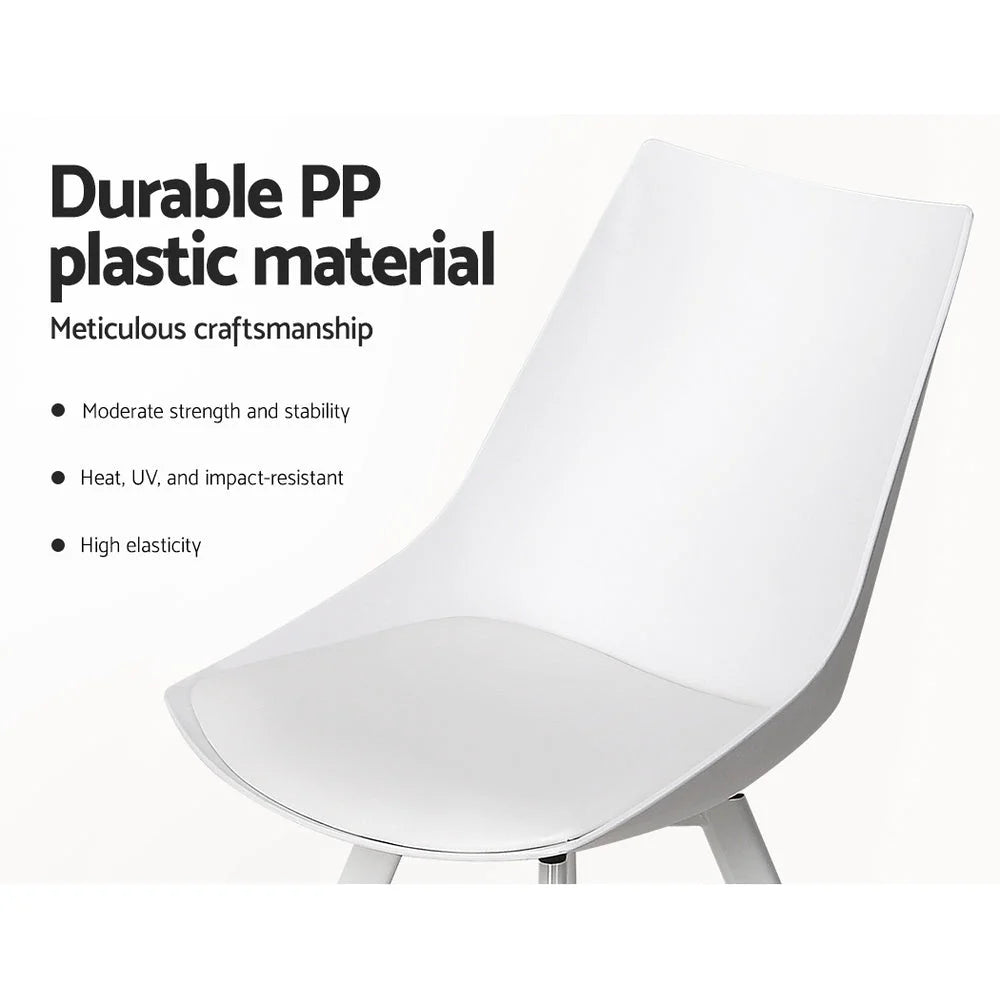 Dining Chairs Set of 2 PU Leather - White Lylette