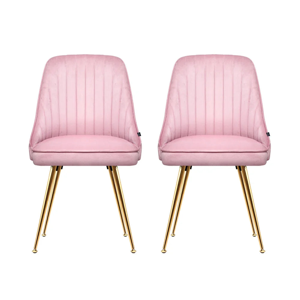 Dining Chairs Set of 2 Retro Cafe Kitchen Modern Iron Legs