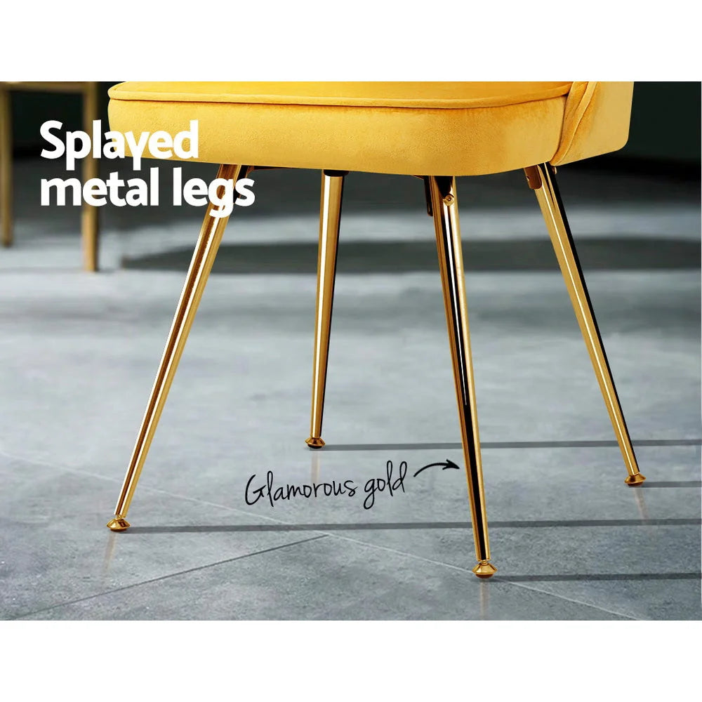 Set of two metal dining chairs