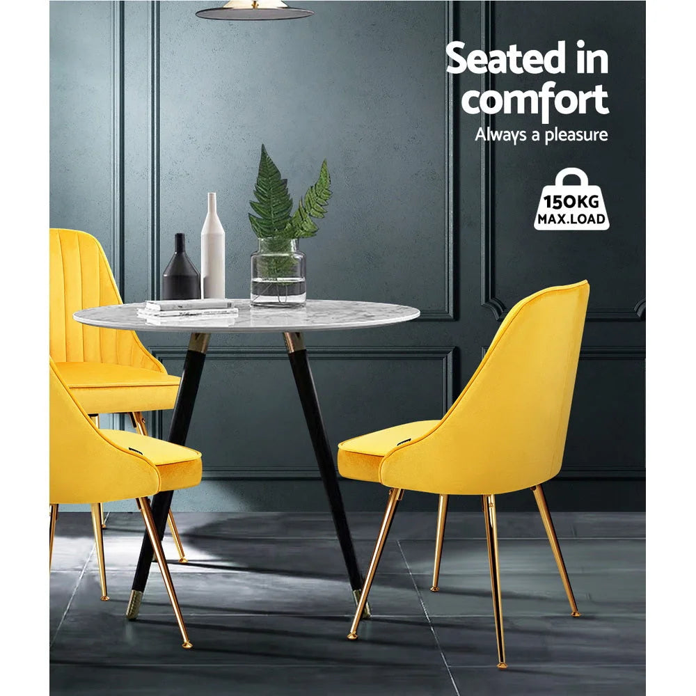 Set of two metal dining chairs