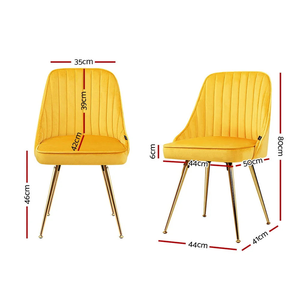 Set of two metal dining chairs