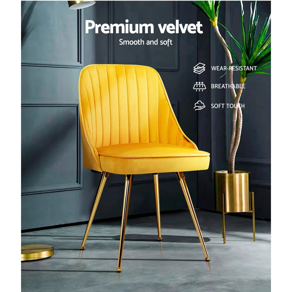 Set of two metal dining chairs