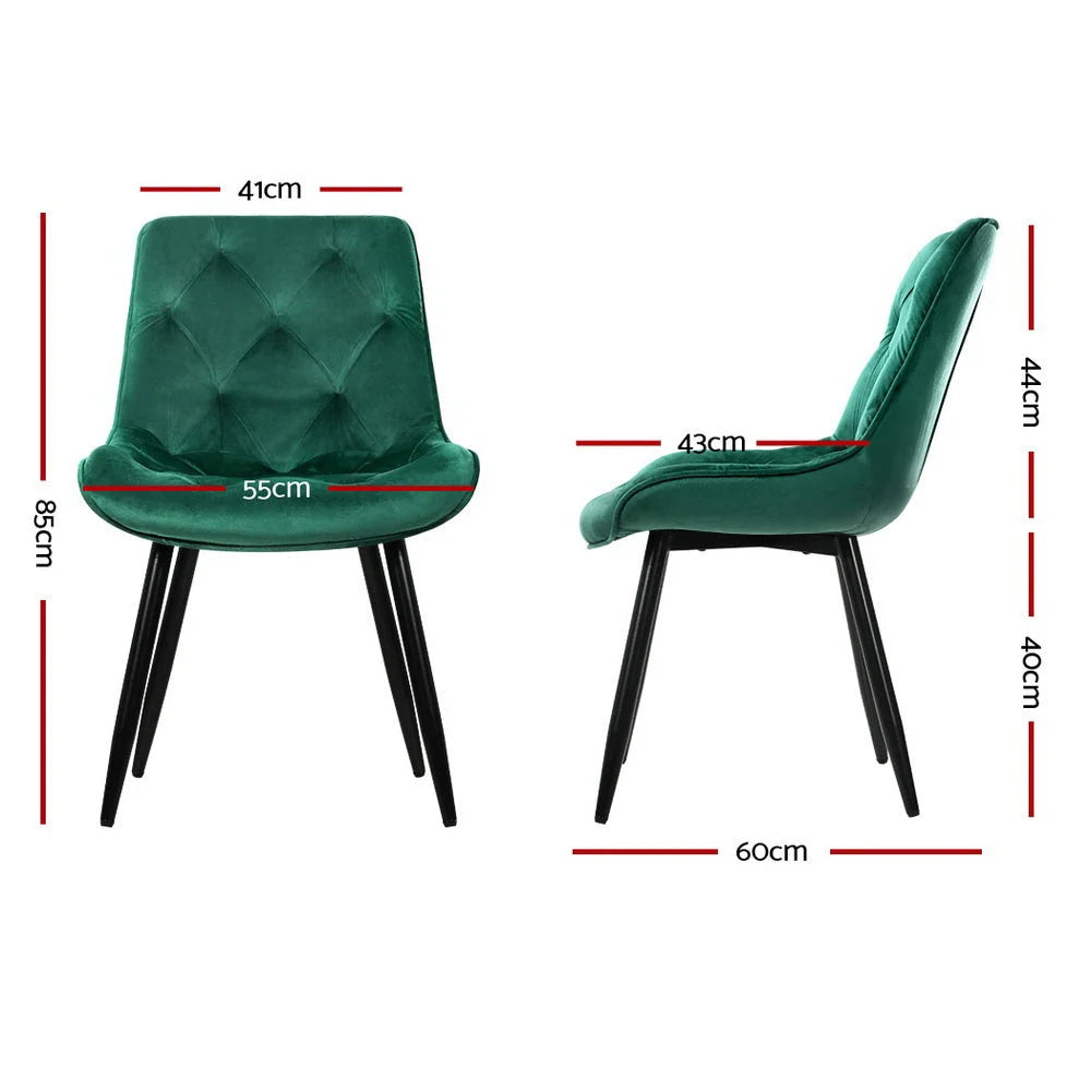 Dining chairs set with starlyn velvet kitchen padded