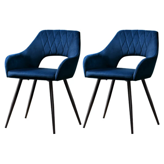 Dining Chairs Set of 2 Velvet - Blue Caitlee