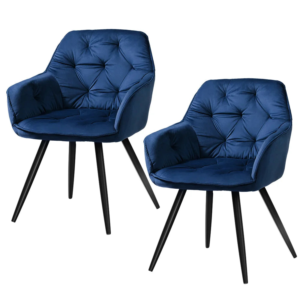 Dining Chairs Set of 2 Velvet - Blue Calivia