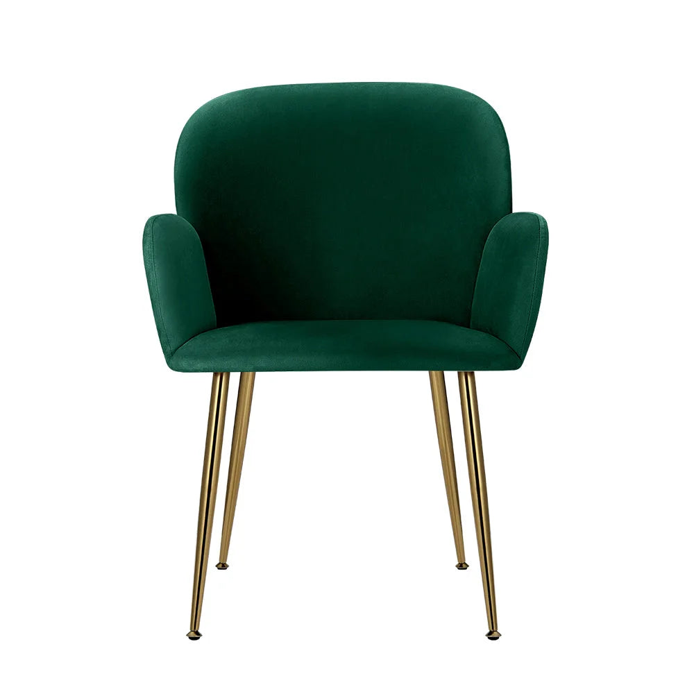 Dining Chairs Set of 2 Velvet - Green Kynsee