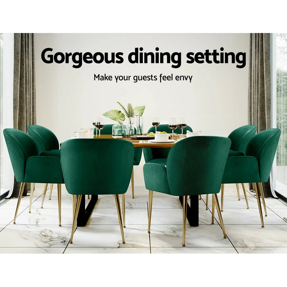Dining Chairs Set of 2 Velvet - Green Kynsee