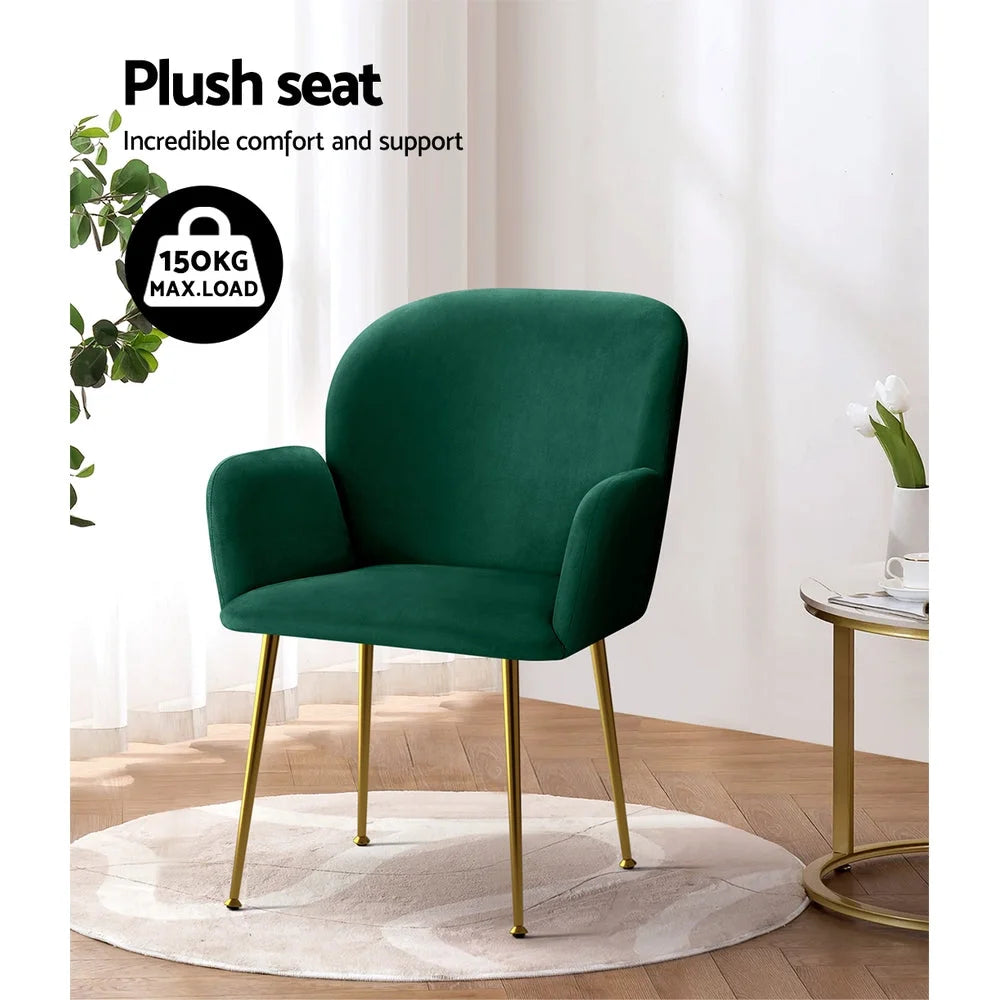 Dining Chairs Set of 2 Velvet - Green Kynsee