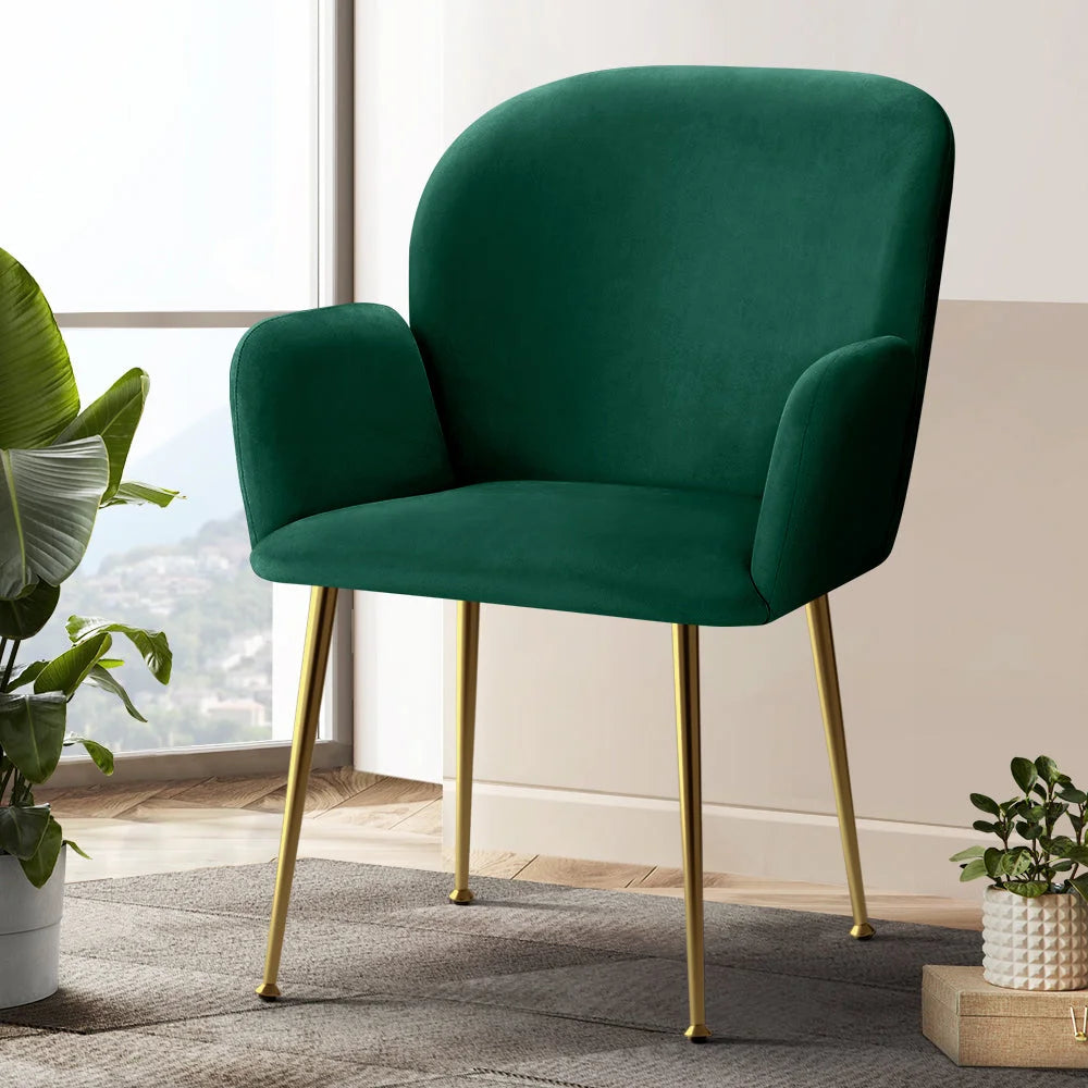 Dining Chairs Set of 2 Velvet - Green Kynsee